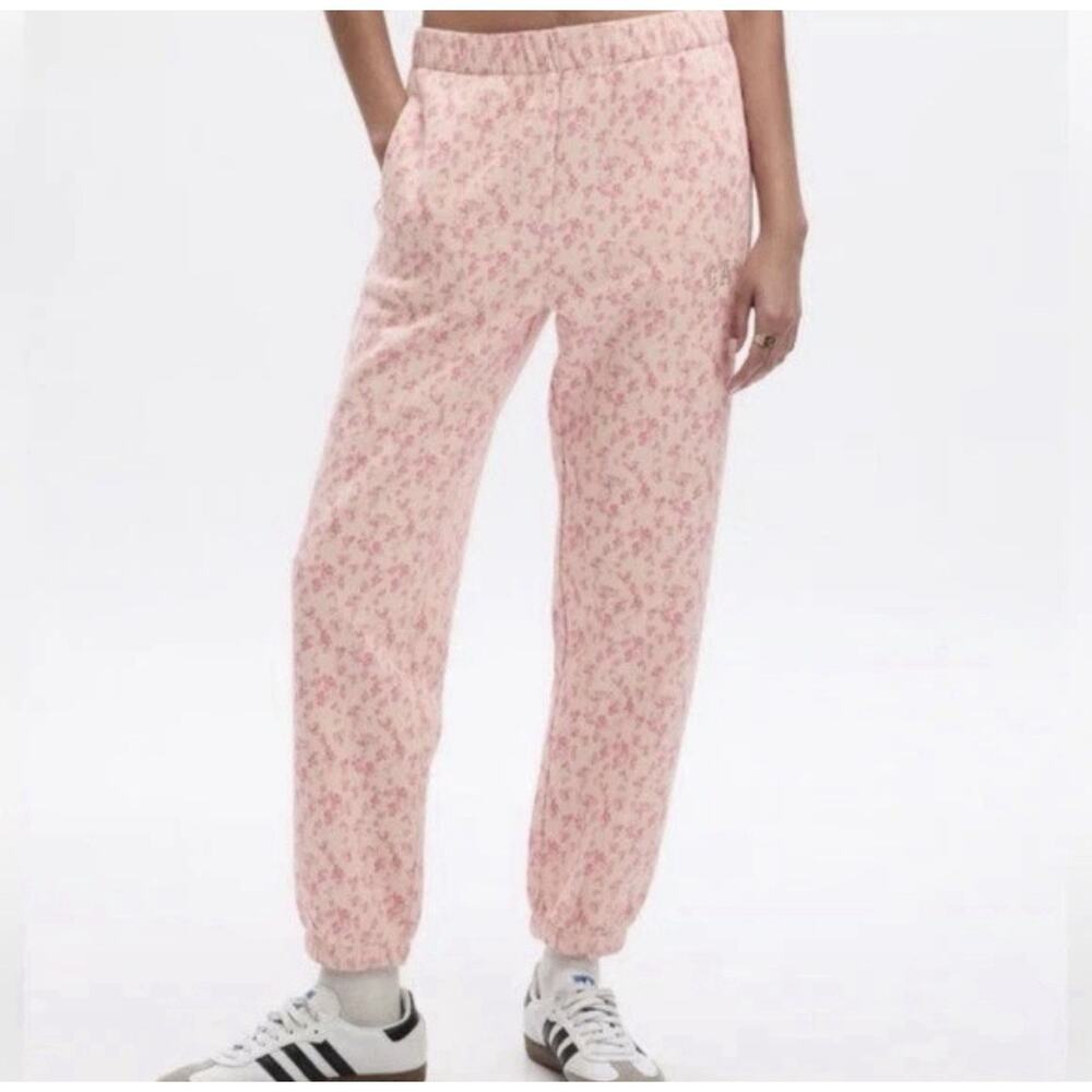 Gap x LoveShackFancy Pink Floral High Rise Sweatpants joggers Womens XXL - Picture 1 of 12